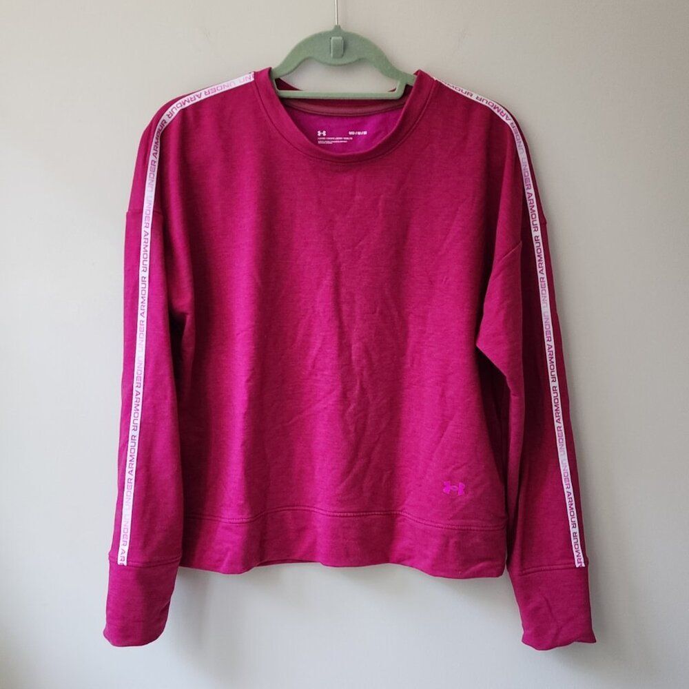 Under armour round neck sweatshirt | women's medium | hot pink | ombre